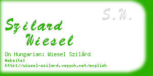szilard wiesel business card